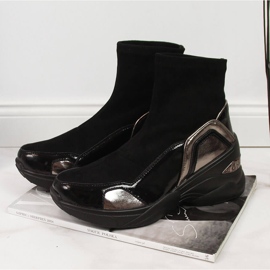 Zapatillas de mujer, tacones de cuña negro T.Sokolski 5