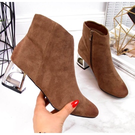 T.Sokolski Botas marrones de mujer con tacones decorativos de T. Sokolski marrón 4