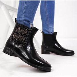 T.Sokolski Chanclas de mujer botas Jodhpur con circonitas negras T. Sokolski negro 5