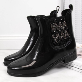 T.Sokolski Chanclas de mujer botas Jodhpur con circonitas negras T. Sokolski negro 4