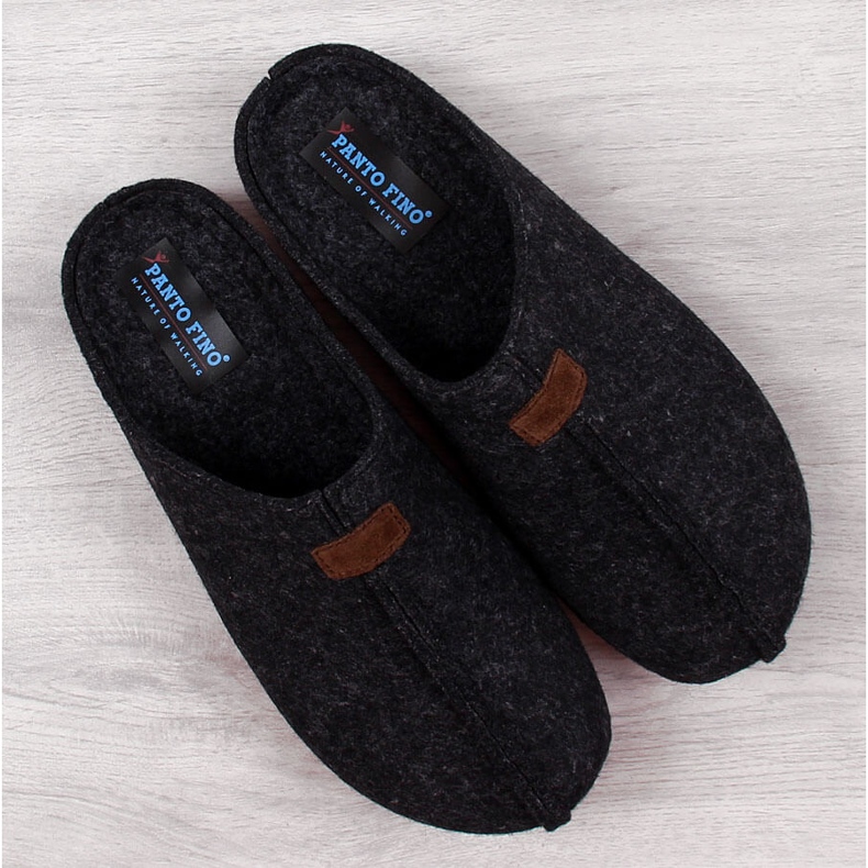 Pantuflas hombre fieltro pantuflas negras Panto Fino II167010 negro 1 Pantuflas hombre fieltro pantuflas negras Panto Fino II167010 negro 1