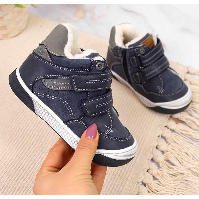 Botas invierno niño con velcro azul marino American Club 1