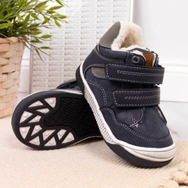 Botas invierno niño con velcro azul marino American Club 2