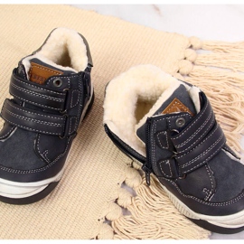 Botas invierno niño con velcro azul marino American Club 3