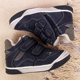 Botas invierno niño con velcro azul marino American Club 4