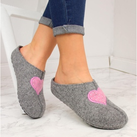 Zapatillas de estar por casa de mujer con fieltro gris Panto Fino 2
