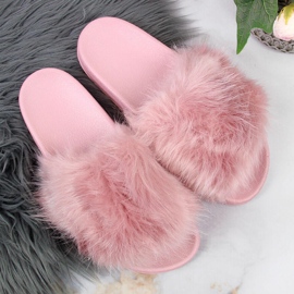 Pantuflas mujer con pelo violeta claro Msmg 4