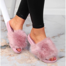 Pantuflas mujer con pelo violeta claro Msmg 1