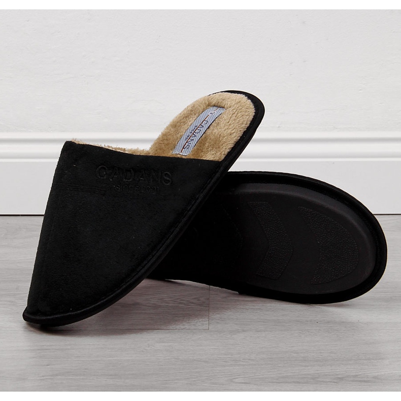 Zapatillas casa hombre Cadans negras con pelo negro 1 Zapatillas casa hombre Cadans negras con pelo negro 1