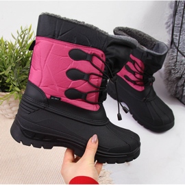 Botas de nieve impermeables con aislamiento para mujer rosa Gallop negro 1