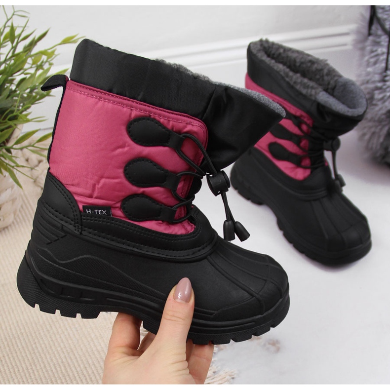 Botas de nieve para niños con aislamiento rosa Gallop negro 1
