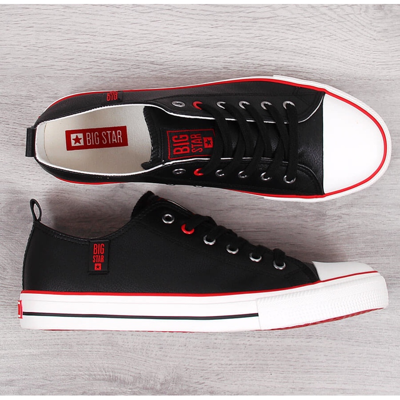 Deportivas bajas de hombre en ecopiel negra Big Star JJ174068 negro 2