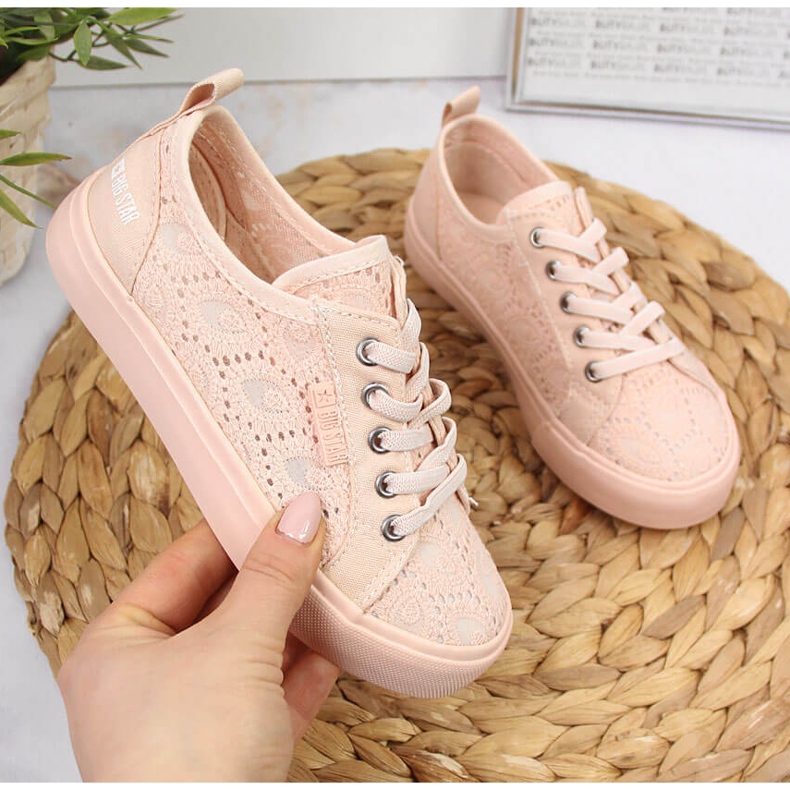 Deportivas niña encaje rosa claro Big Star JJ374006 1
