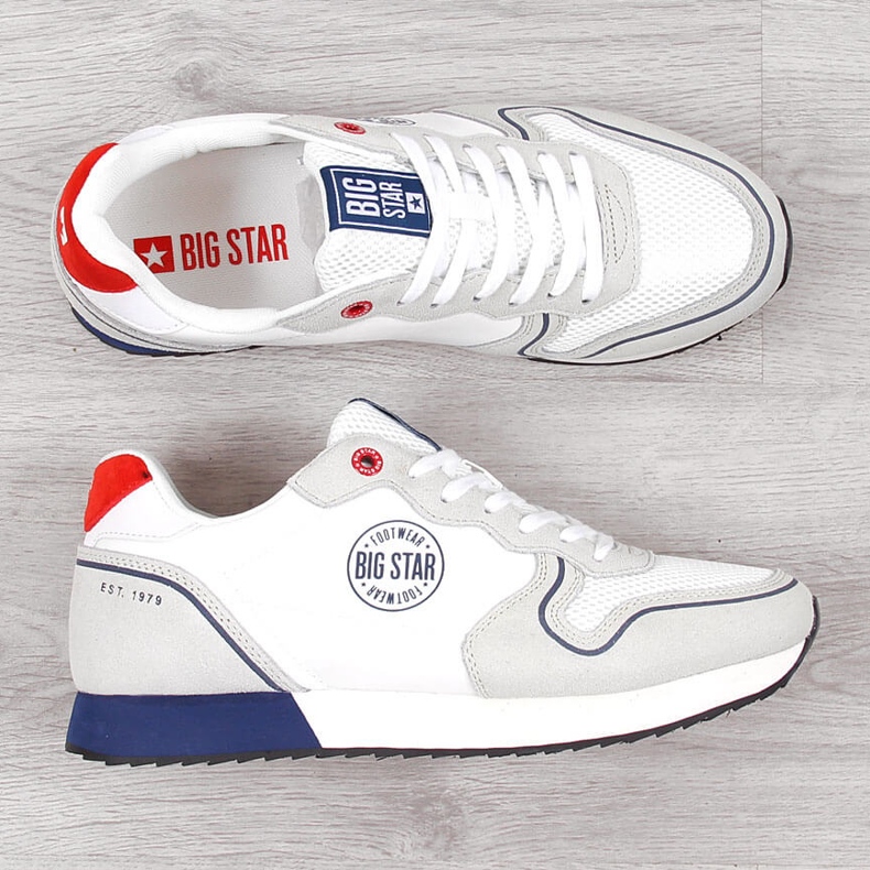 Zapatos deportivos de cuero PU blanco para hombre Big Star JJ174141 1