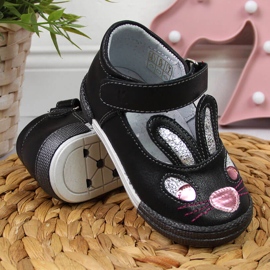 Zapatos niña conejitos con velcro Kornecki 6480 negro 3