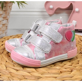 Zapatos niña con velcro Kornecki 6790 rosado 2