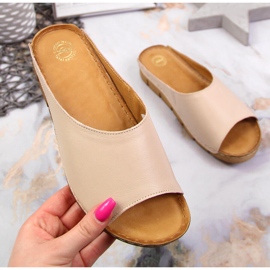 Babucha mujer piel crema Łukbut 1434 multicolor 1 Babucha mujer piel crema Łukbut 1434 multicolor 1