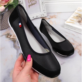 Bailarinas mujer caladas en piel negra Filippo negro 2