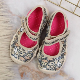 Bailarinas para niña con velcro beige en zorros de Befado 4