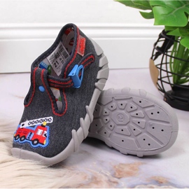 Zapatillas de estar por casa para niño Befado gris y rojo 3