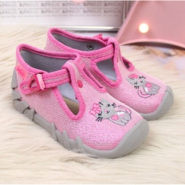 Pantuflas de niña para guardería rosa y gris Befado rosado 2