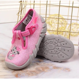 Pantuflas de niña para guardería rosa y gris Befado rosado 3