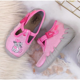 Pantuflas de niña para guardería rosa y gris Befado rosado 4