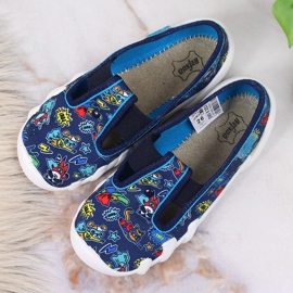 Zapatillas de niños para jardín de infantes en los elásticos azul marino de Befado. 3