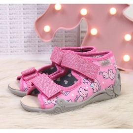 Zapatillas de niña para jardín de infantes en nabos Befado rosas. rosado 2