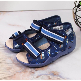 Pantuflas infantiles para jardín de infancia en nabos Befado azul marino 2