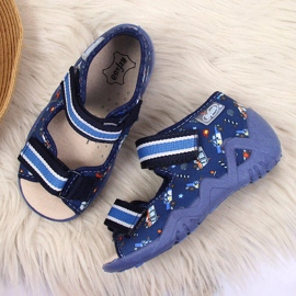 Pantuflas infantiles para jardín de infancia en nabos Befado azul marino 4