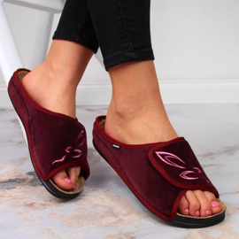 Burdeos Inblu, velcro, zapatillas de casa de mujer rojo 1