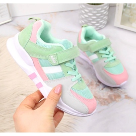 Deportivas niña con velcro Mint Befado rosado gris verde 1