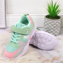 Deportivas niña con velcro Mint Befado rosado gris verde 3