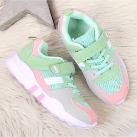 Deportivas niña con velcro Mint Befado rosado gris verde 4