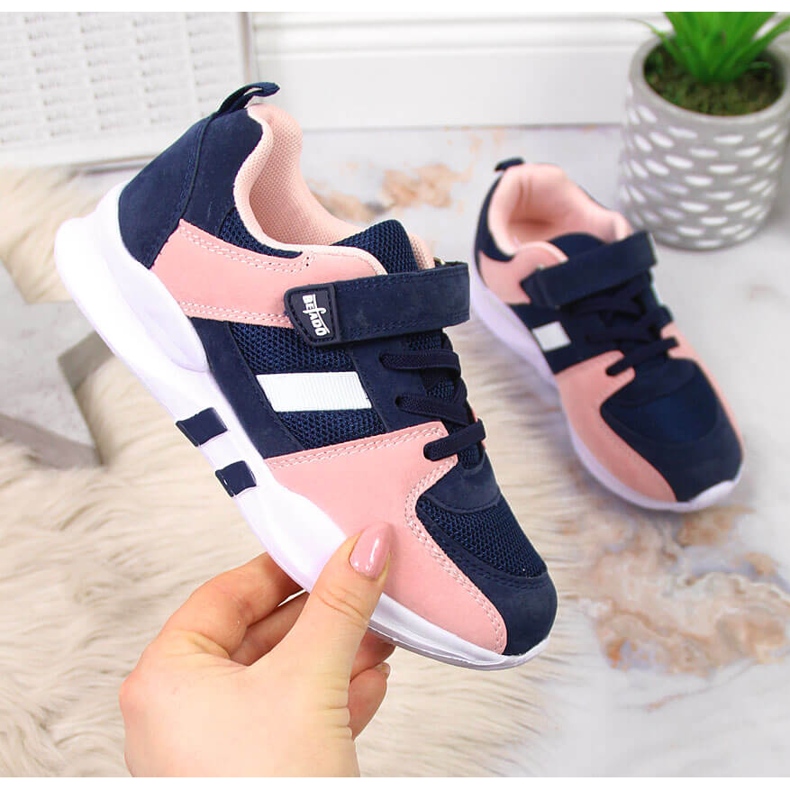 Grenade Befado deportivas de niña con velcros azul marino rosa 1