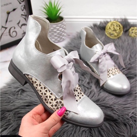 Botines Jezzi primavera mujer calados plata 1