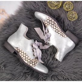 Botines Jezzi primavera mujer calados plata 3