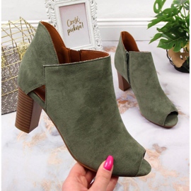 Botas primavera mujer punta abierta verde Jezzi 1