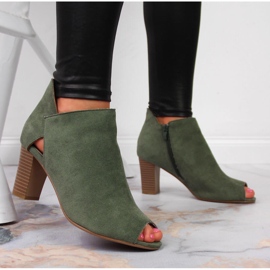 Botas primavera mujer punta abierta verde Jezzi 4