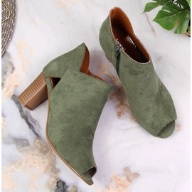 Botas primavera mujer punta abierta verde Jezzi 3