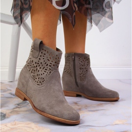 Botines cuña primavera calados mujer Filippo gris 5