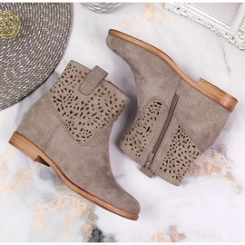 Botines cuña primavera calados mujer Filippo gris 3