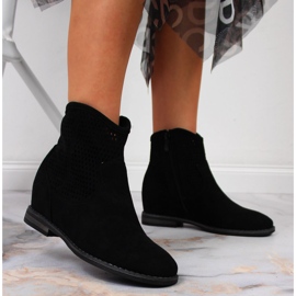 S.Barski Botas cuña mujer caladas negras de S. Barski negro 5