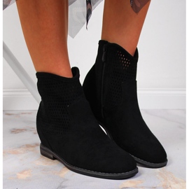 S.Barski Botas cuña mujer caladas negras de S. Barski negro 7
