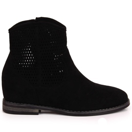 S.Barski Botas cuña mujer caladas negras de S. Barski negro 6