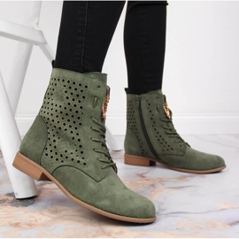 Botas primavera mujer caladas oliva Jezzi verde 7