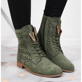 Botas primavera mujer caladas oliva Jezzi verde 6