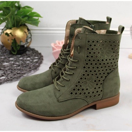 Botas primavera mujer caladas oliva Jezzi verde 3