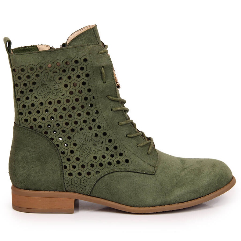 Botas primavera mujer caladas oliva Jezzi verde 1